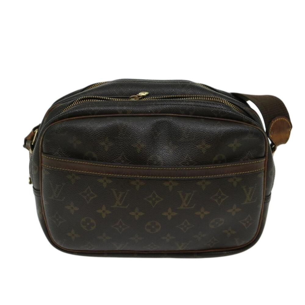 Louis Vuitton Monogram Reporter PM Shoulder Bag Brown